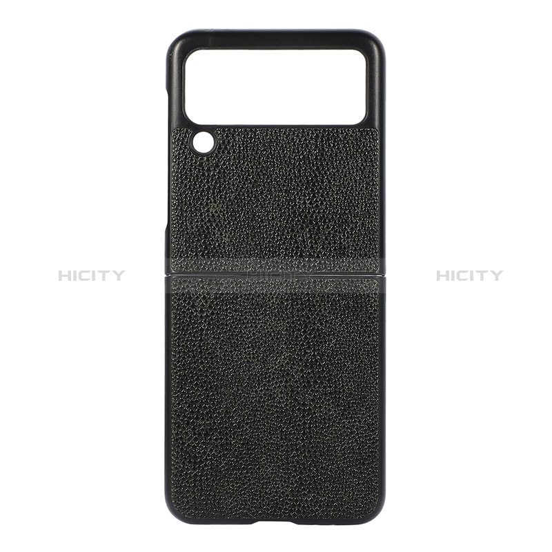 Custodia Lusso Pelle e Plastica Opaca Cover H09 per Samsung Galaxy Z Flip3 5G Nero