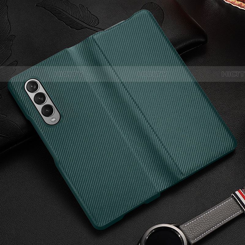 Custodia Lusso Pelle e Plastica Opaca Cover L01 per Samsung Galaxy Z Fold4 5G Verde