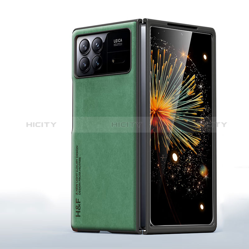 Custodia Lusso Pelle e Plastica Opaca Cover L07 per Xiaomi Mix Fold 3 5G Verde