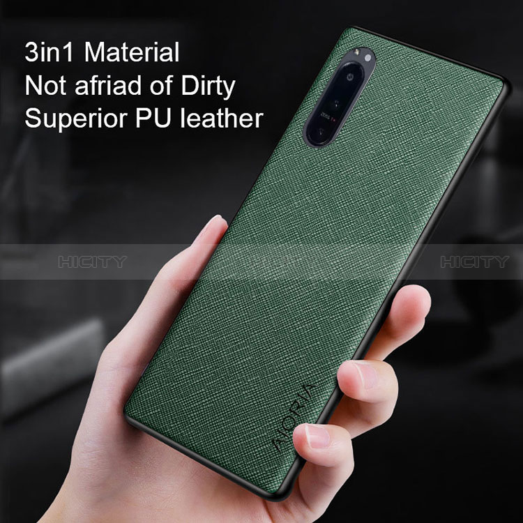 Custodia Lusso Pelle e Plastica Opaca Cover per Sony Xperia 1 III