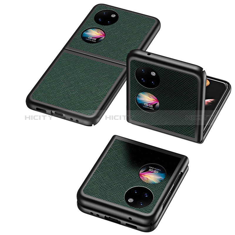 Custodia Lusso Pelle e Plastica Opaca Cover QH1 per Huawei P50 Pocket