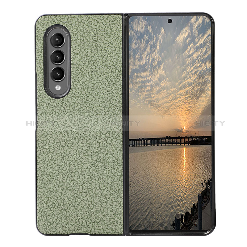 Custodia Lusso Pelle e Plastica Opaca Cover R04 per Samsung Galaxy Z Fold3 5G Verde