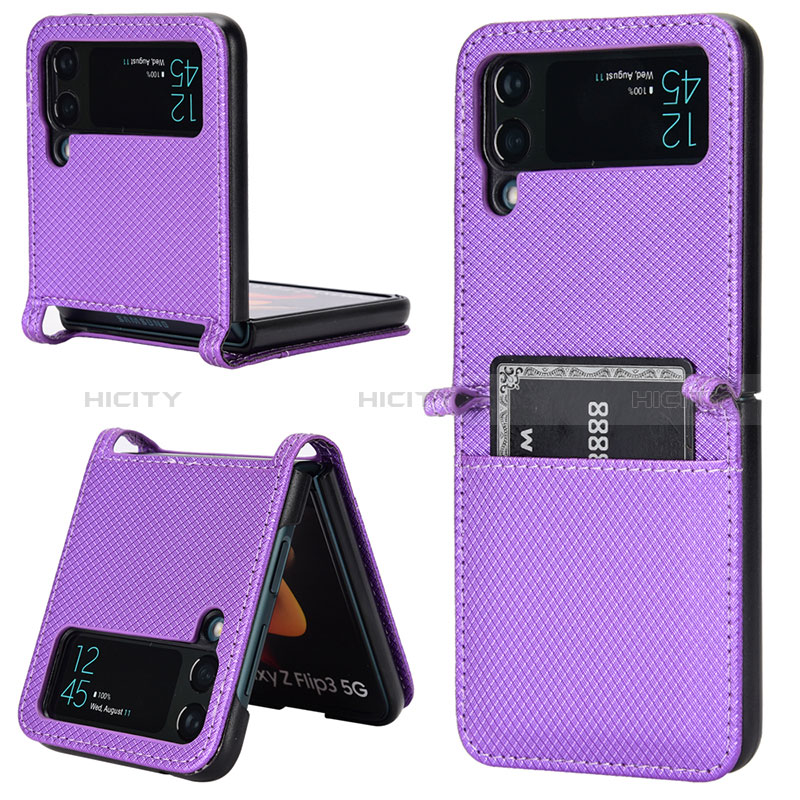 Custodia Lusso Pelle e Plastica Opaca Cover R05 per Samsung Galaxy Z Flip3 5G