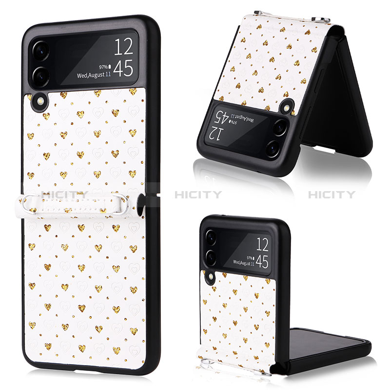 Custodia Lusso Pelle e Plastica Opaca Cover R07 per Samsung Galaxy Z Flip3 5G