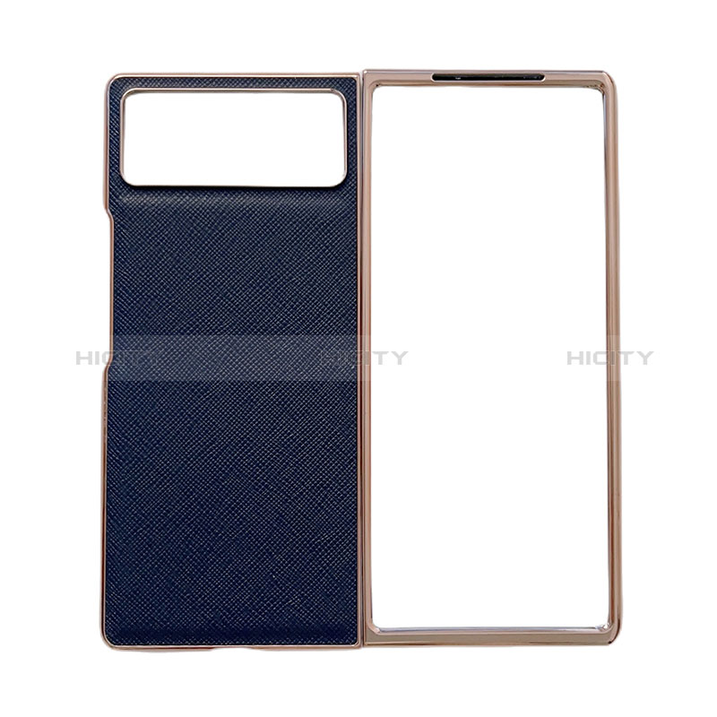 Custodia Lusso Pelle e Plastica Opaca Cover S01 per Xiaomi Mix Fold 2 5G Blu