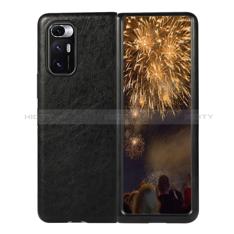 Custodia Lusso Pelle e Plastica Opaca Cover S01 per Xiaomi Mix Fold 5G Nero