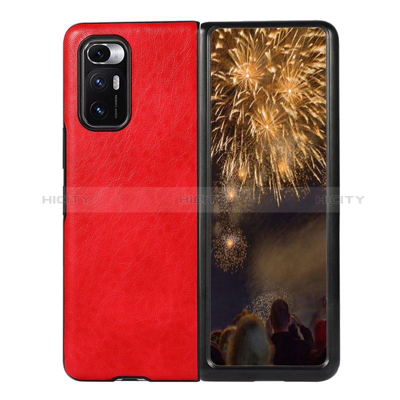 Custodia Lusso Pelle e Plastica Opaca Cover S01 per Xiaomi Mix Fold 5G Rosso