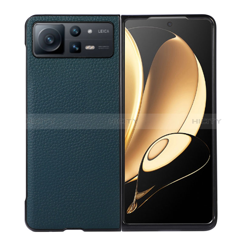 Custodia Lusso Pelle e Plastica Opaca Cover S05 per Xiaomi Mix Fold 2 5G Verde