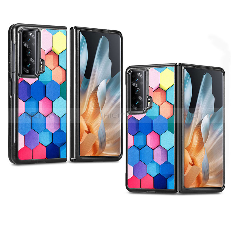 Custodia Lusso Pelle e Plastica Opaca Cover S08D per Huawei Honor Magic Vs Ultimate 5G