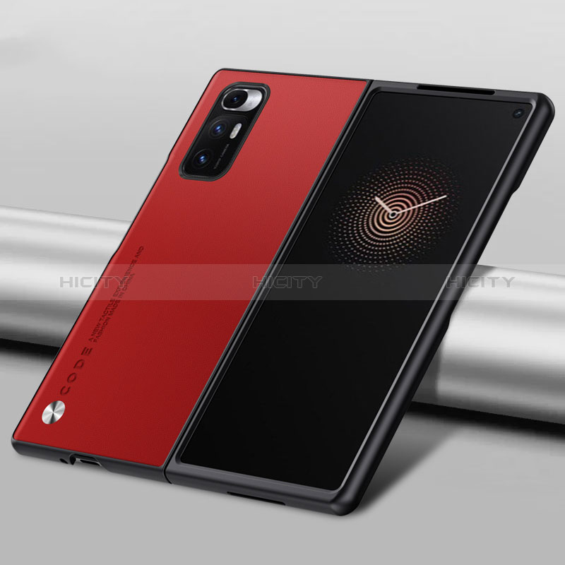 Custodia Lusso Pelle e Plastica Opaca Cover S09 per Xiaomi Mix Fold 5G Rosso