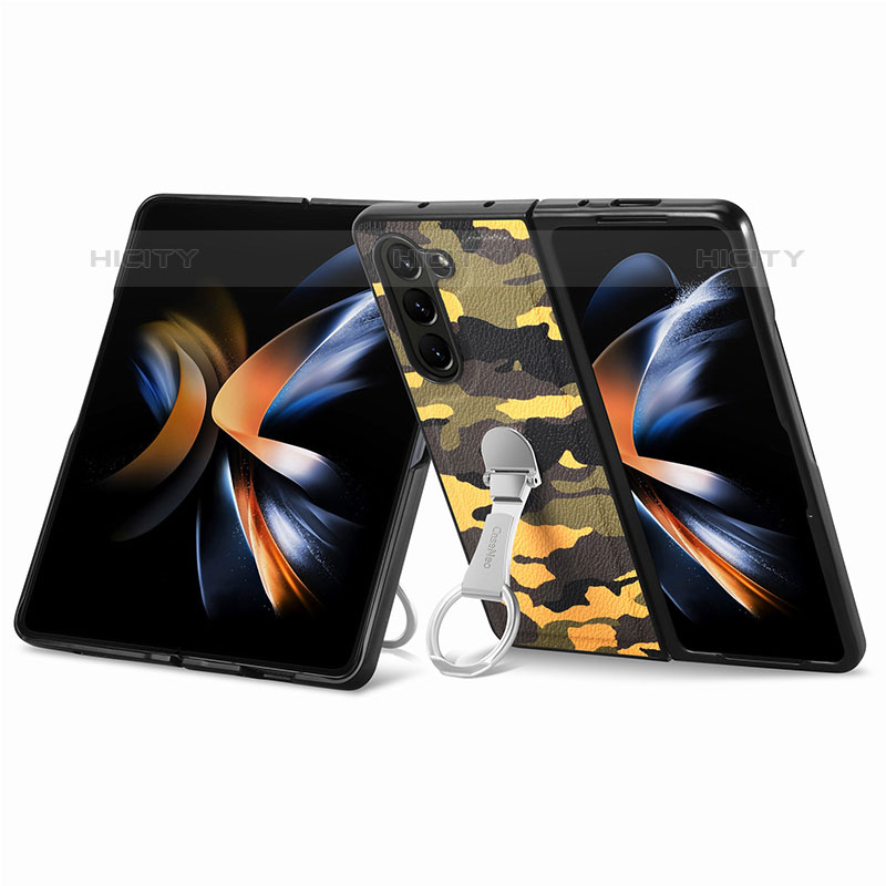 Custodia Lusso Pelle e Plastica Opaca Cover S09D per Samsung Galaxy Z Fold5 5G