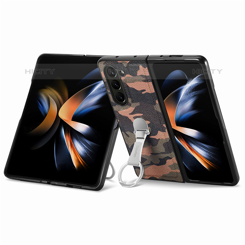 Custodia Lusso Pelle e Plastica Opaca Cover S10D per Samsung Galaxy Z Fold5 5G