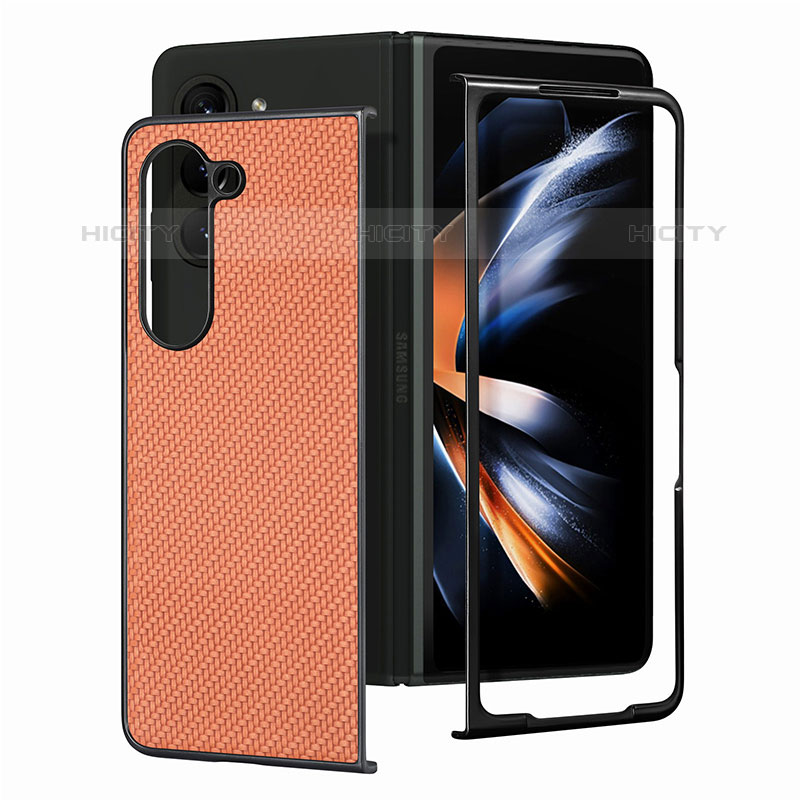 Custodia Lusso Pelle e Plastica Opaca Cover SD1 per Samsung Galaxy Z Fold5 5G