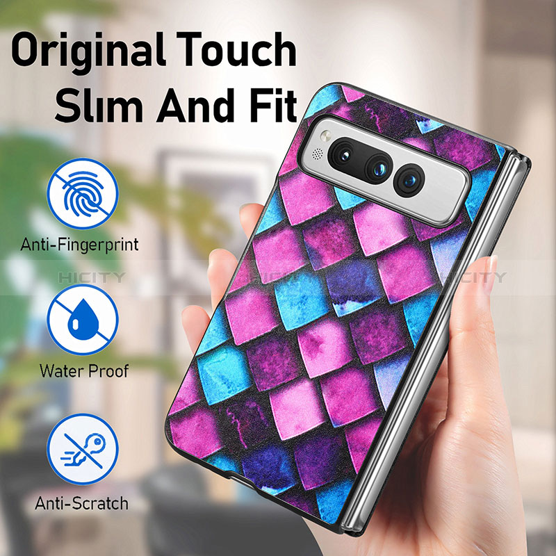 Custodia Lusso Pelle e Plastica Opaca Cover SD10 per Google Pixel Fold 5G