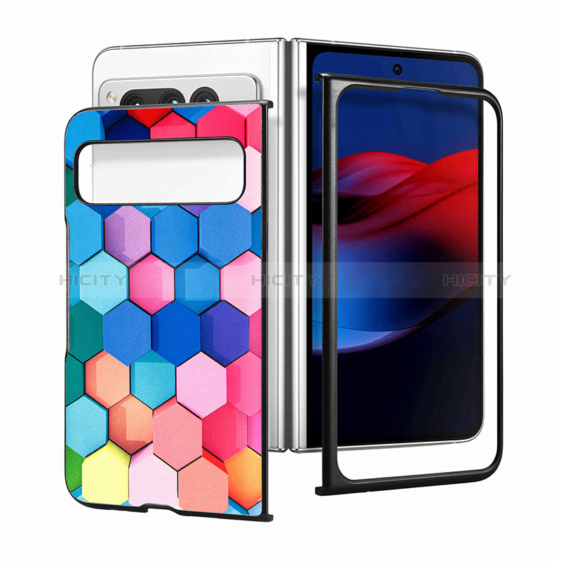 Custodia Lusso Pelle e Plastica Opaca Cover SD10 per Google Pixel Fold 5G