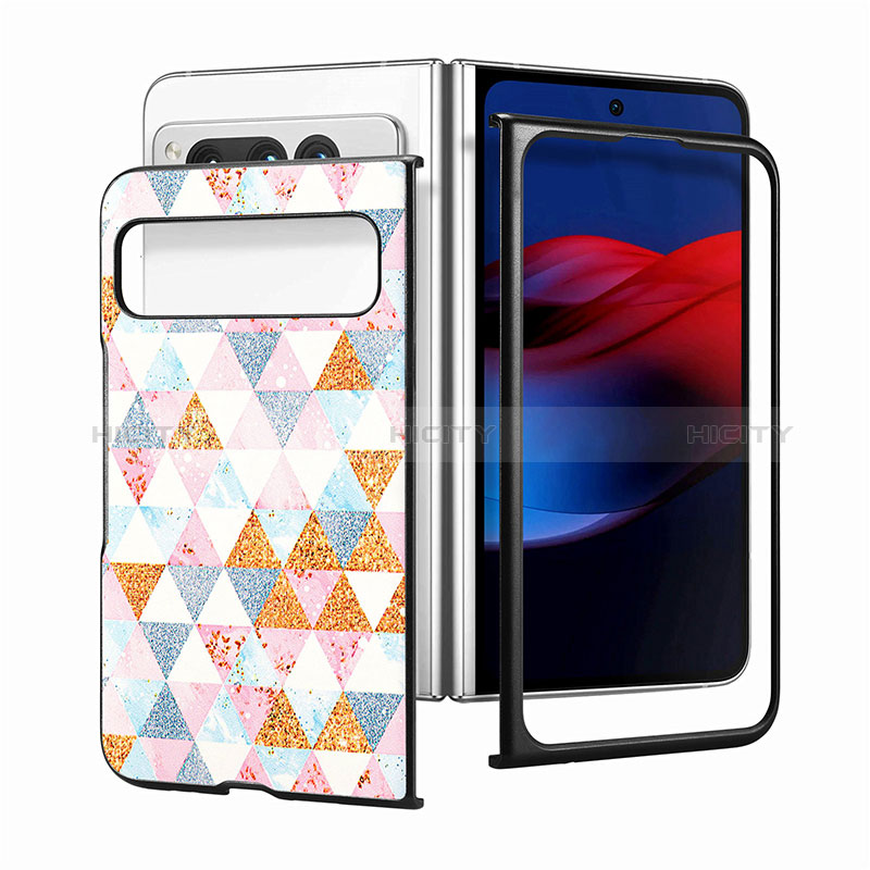 Custodia Lusso Pelle e Plastica Opaca Cover SD10 per Google Pixel Fold 5G