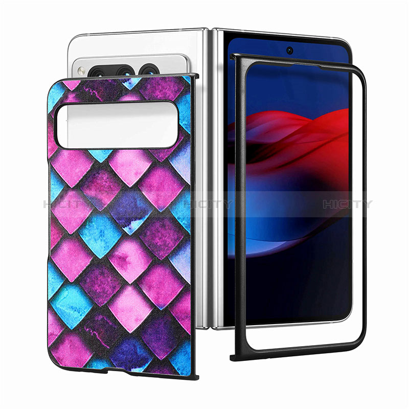 Custodia Lusso Pelle e Plastica Opaca Cover SD10 per Google Pixel Fold 5G