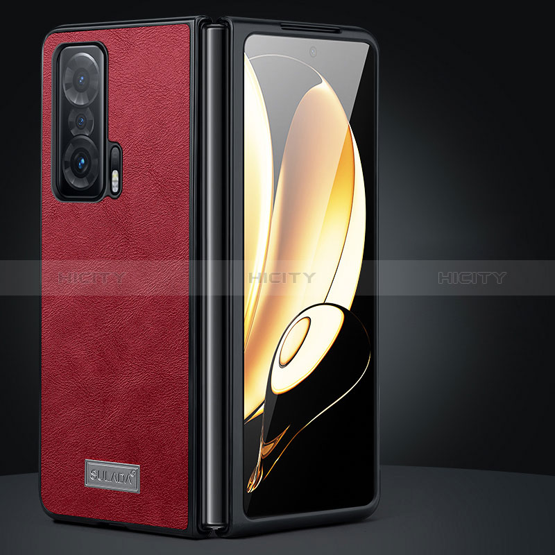 Custodia Lusso Pelle e Plastica Opaca Cover SD2 per Huawei Honor Magic Vs 5G Rosso