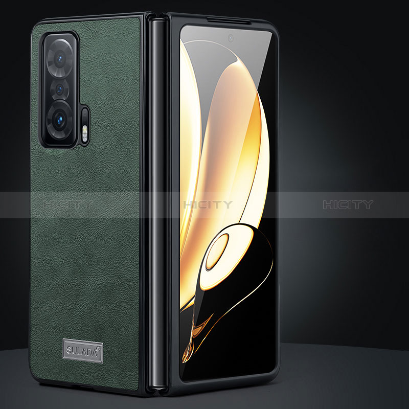 Custodia Lusso Pelle e Plastica Opaca Cover SD2 per Huawei Honor Magic Vs Ultimate 5G Verde