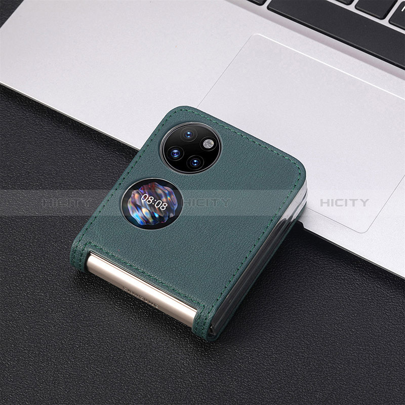 Custodia Lusso Pelle e Plastica Opaca Cover SD2 per Huawei P60 Pocket Verde