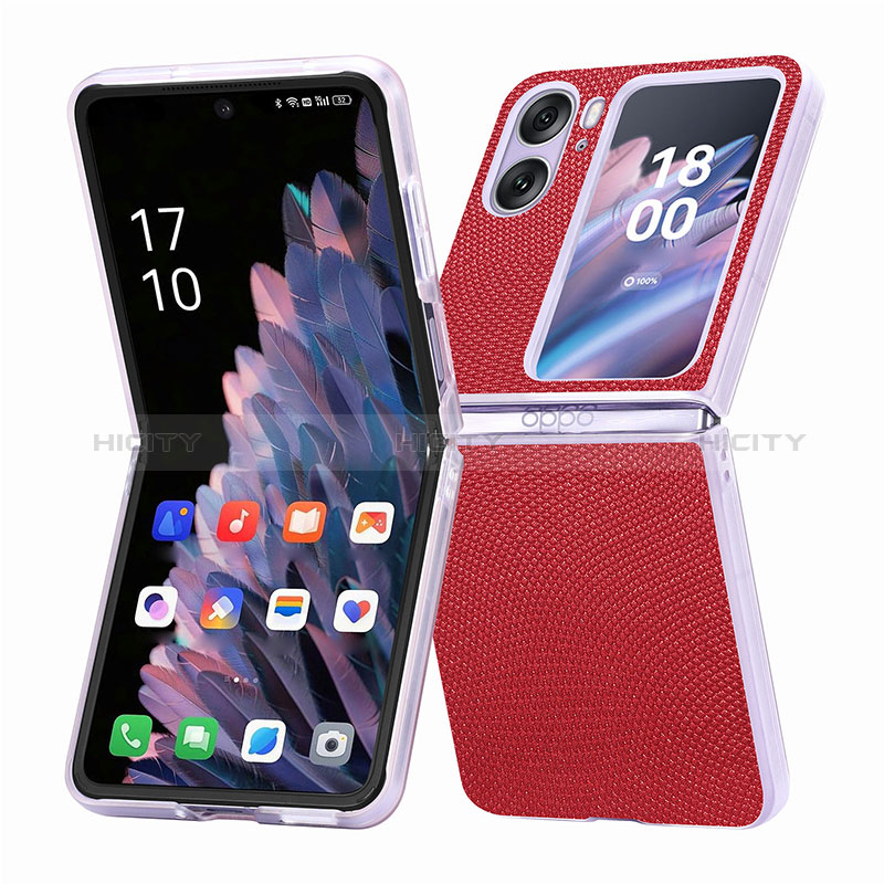 Custodia Lusso Pelle e Plastica Opaca Cover SD2 per Oppo Find N2 Flip 5G