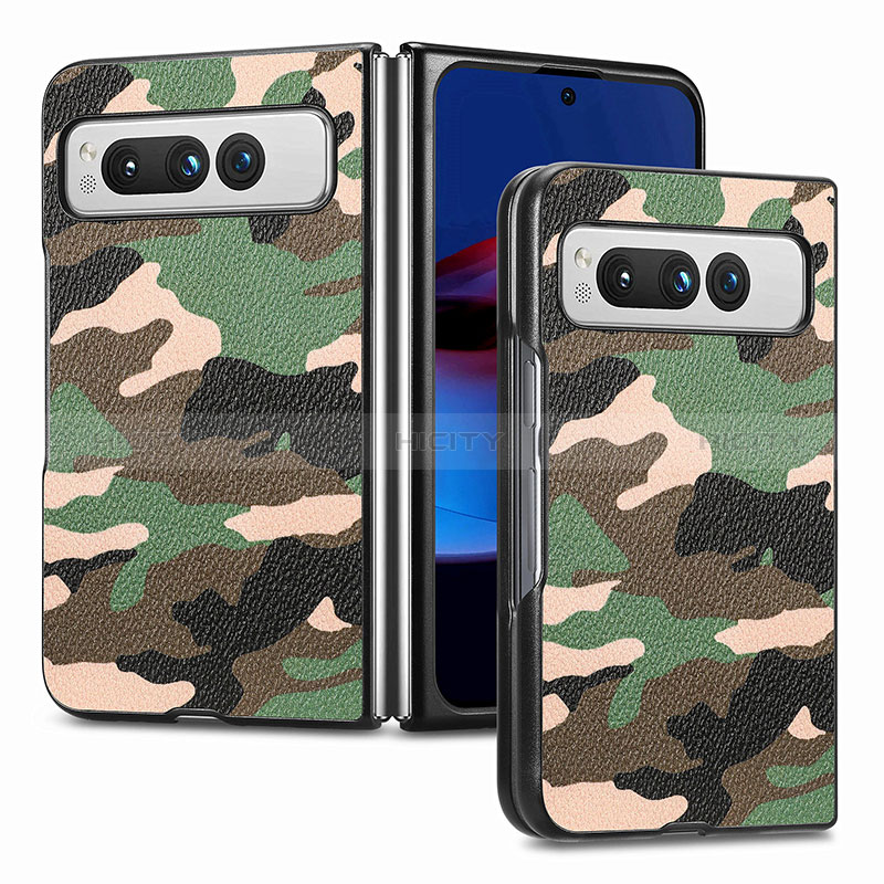 Custodia Lusso Pelle e Plastica Opaca Cover SD5 per Google Pixel Fold 5G