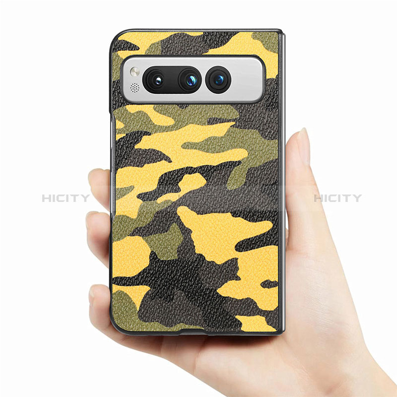 Custodia Lusso Pelle e Plastica Opaca Cover SD5 per Google Pixel Fold 5G