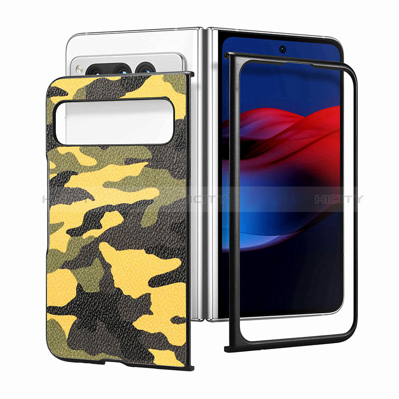 Custodia Lusso Pelle e Plastica Opaca Cover SD6 per Google Pixel Fold 5G