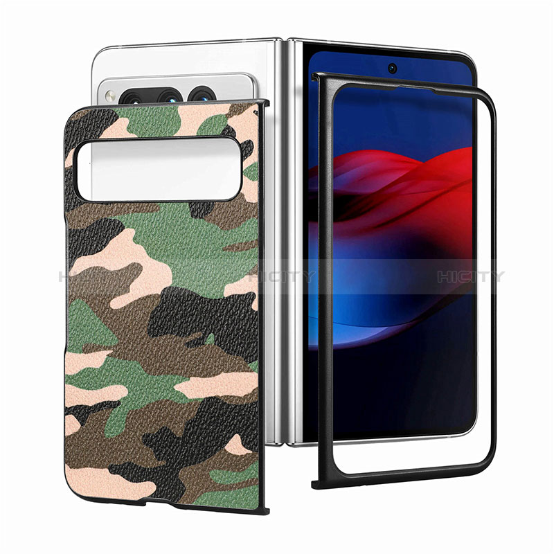 Custodia Lusso Pelle e Plastica Opaca Cover SD6 per Google Pixel Fold 5G