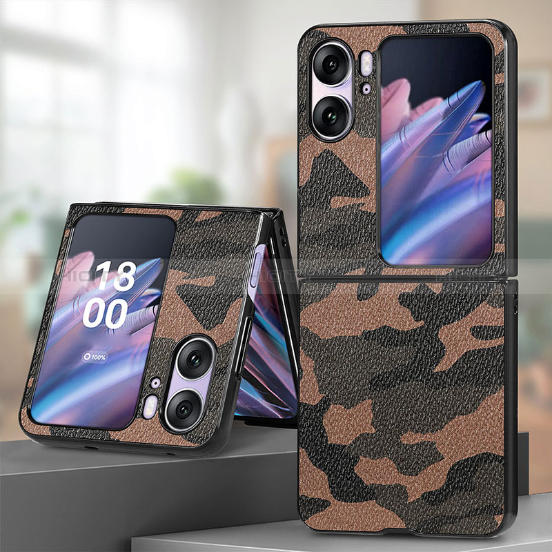 Custodia Lusso Pelle e Plastica Opaca Cover SD9 per Oppo Find N2 Flip 5G