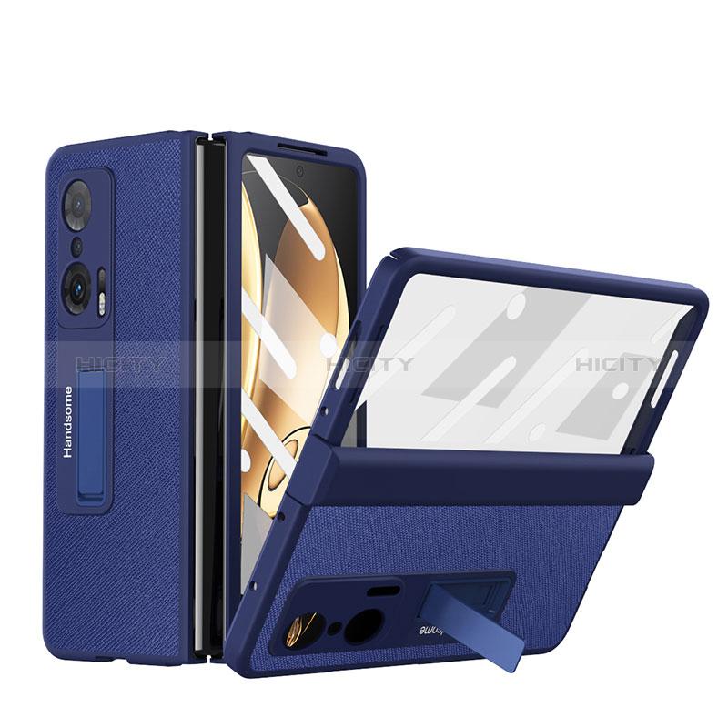 Custodia Lusso Pelle e Plastica Opaca Cover ZL1 per Huawei Honor Magic V 5G Blu