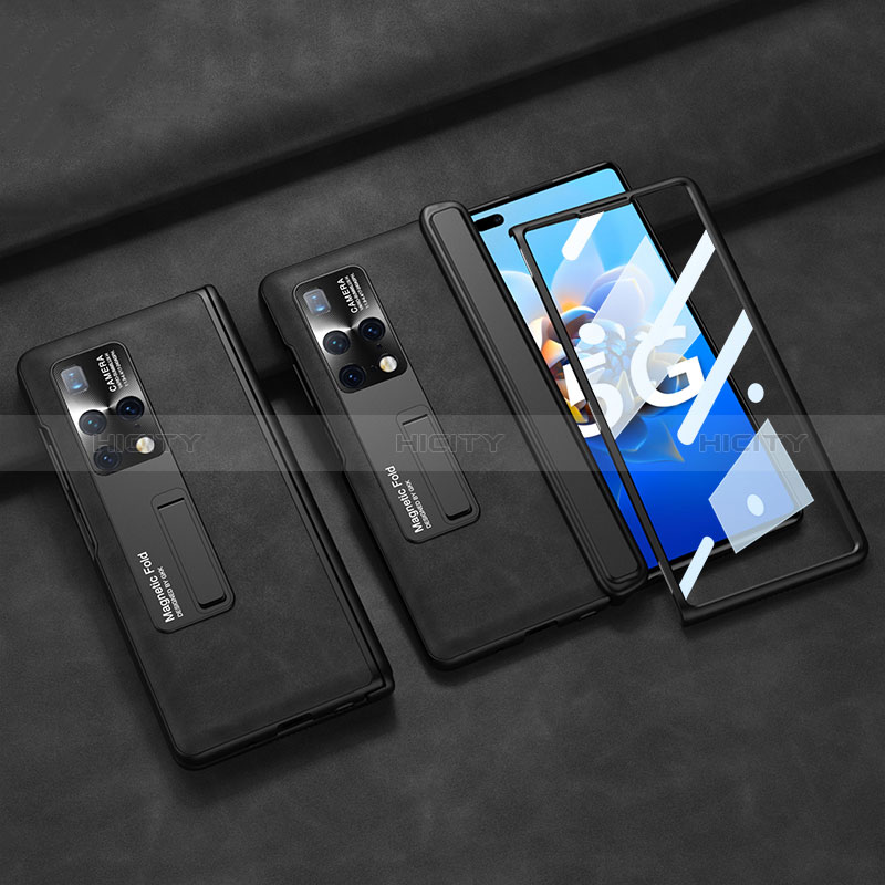 Custodia Lusso Pelle e Plastica Opaca Cover ZL1 per Huawei Mate X2 Nero