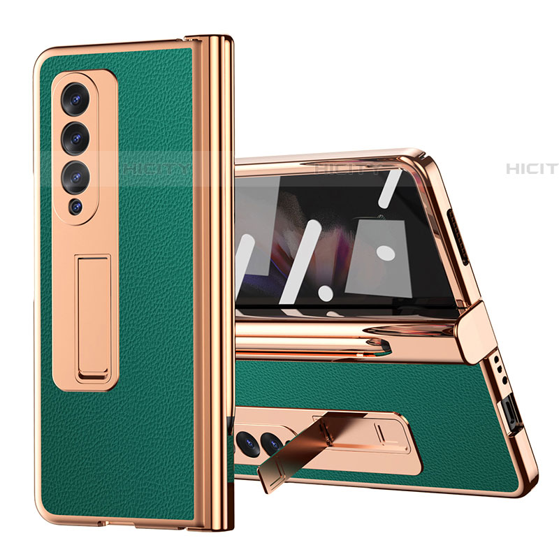 Custodia Lusso Pelle e Plastica Opaca Cover ZL1 per Samsung Galaxy Z Fold4 5G Verde