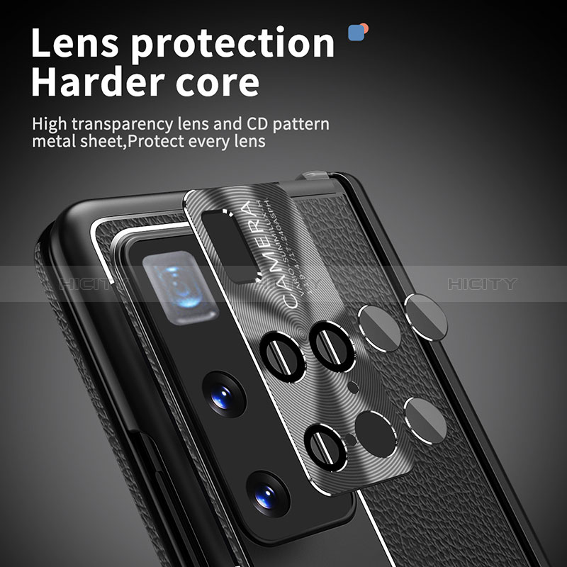 Custodia Lusso Pelle e Plastica Opaca Cover ZL10 per Huawei Mate X2