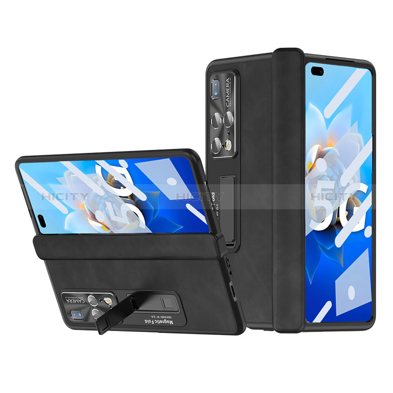 Custodia Lusso Pelle e Plastica Opaca Cover ZL12 per Huawei Mate X2 Nero