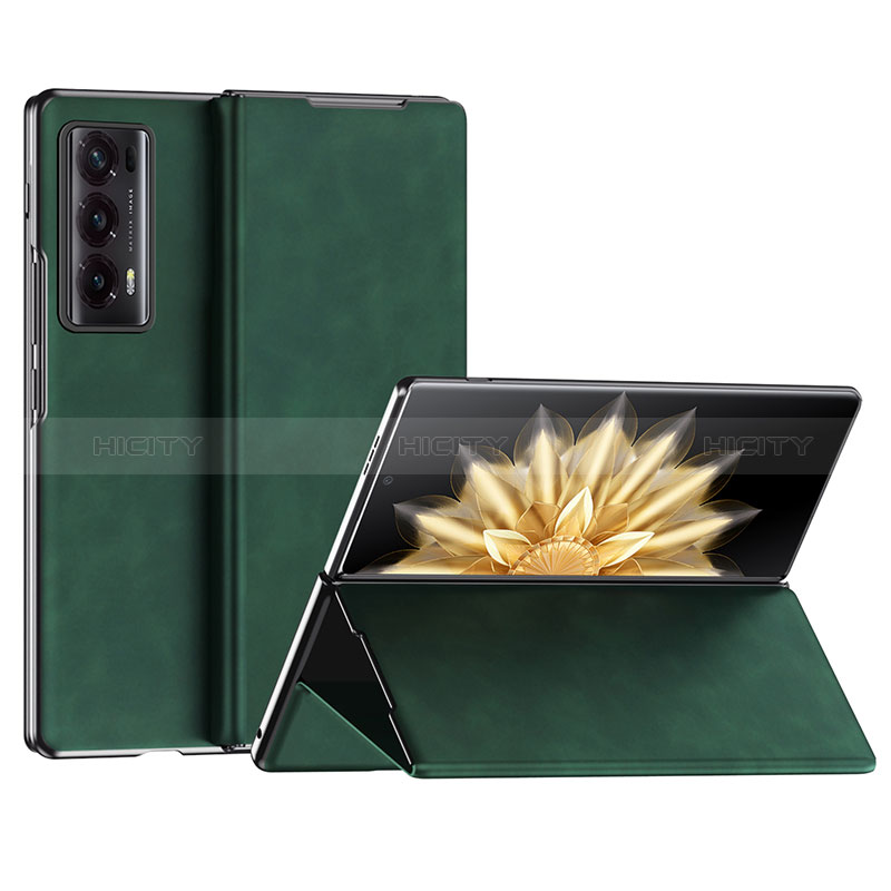 Custodia Lusso Pelle e Plastica Opaca Cover ZL2 per Huawei Honor Magic V2 5G Verde