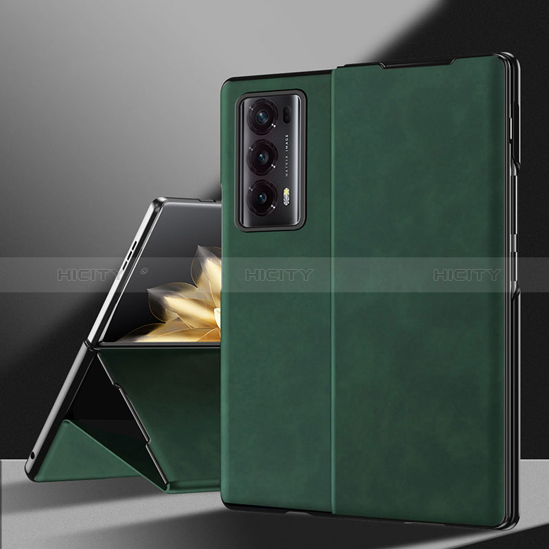 Custodia Lusso Pelle e Plastica Opaca Cover ZL3 per Huawei Honor Magic V2 5G Verde