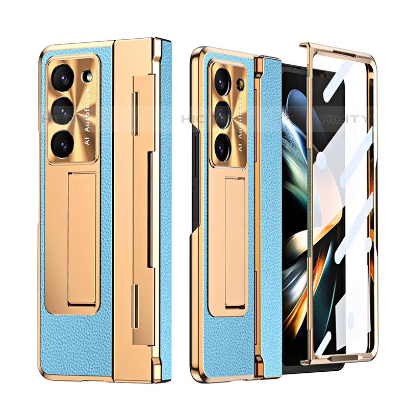 Custodia Lusso Pelle e Plastica Opaca Cover ZL4 per Samsung Galaxy Z Fold5 5G Multicolore