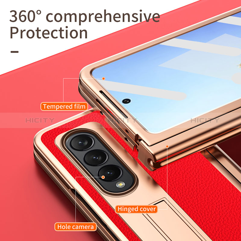 Custodia Lusso Pelle e Plastica Opaca Cover ZL6 per Samsung Galaxy Z Fold3 5G