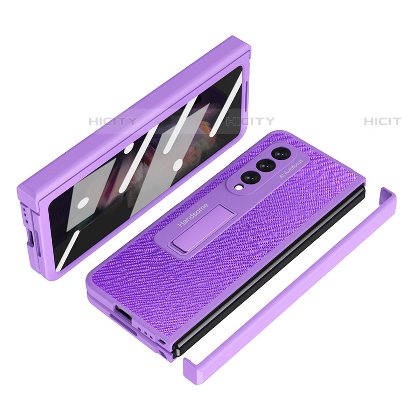 Custodia Lusso Pelle e Plastica Opaca Cover ZL7 per Samsung Galaxy Z Fold4 5G Viola