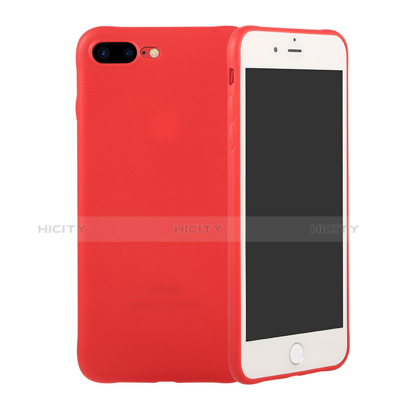 Custodia Morbida Silicone Lucido C02 per Apple iPhone 7 Plus Rosso