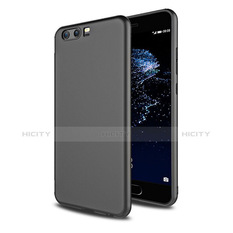 Custodia Morbida Silicone Lucido Q01 per Huawei P10 Nero