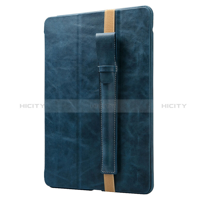 Custodia Pelle Elastico Cover Manicotto Staccabile P02 per Apple Pencil Apple iPad Pro 12.9 (2017) Blu