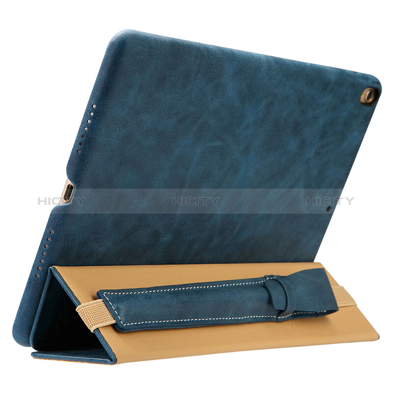 Custodia Pelle Elastico Cover Manicotto Staccabile P02 per Apple Pencil Apple iPad Pro 12.9 (2017) Blu