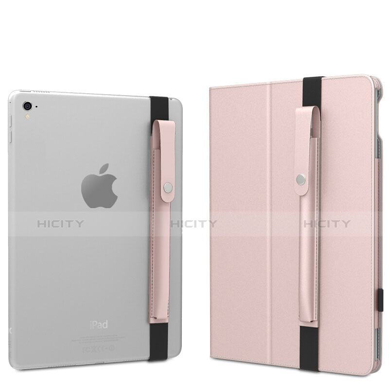 Custodia Pelle Elastico Cover Manicotto Staccabile per Apple Pencil Apple New iPad 9.7 (2017) Oro Rosa