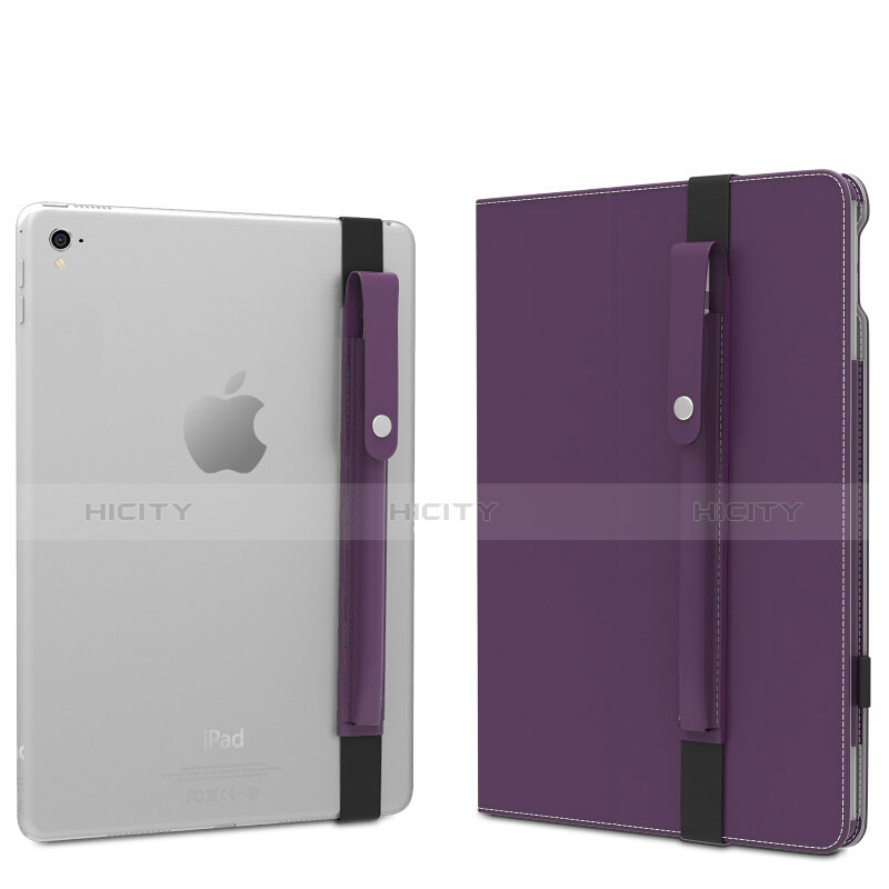 Custodia Pelle Elastico Cover Manicotto Staccabile per Apple Pencil Apple New iPad 9.7 (2018) Viola