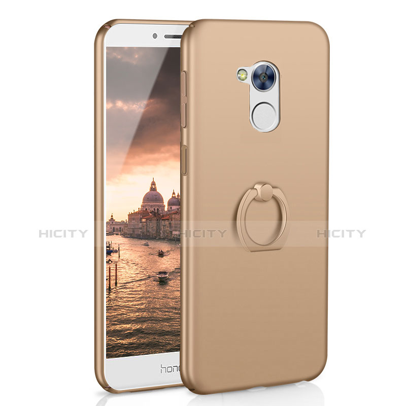 Custodia Plastica Rigida Cover Opaca con Anello Supporto A01 per Huawei Honor 6A Oro