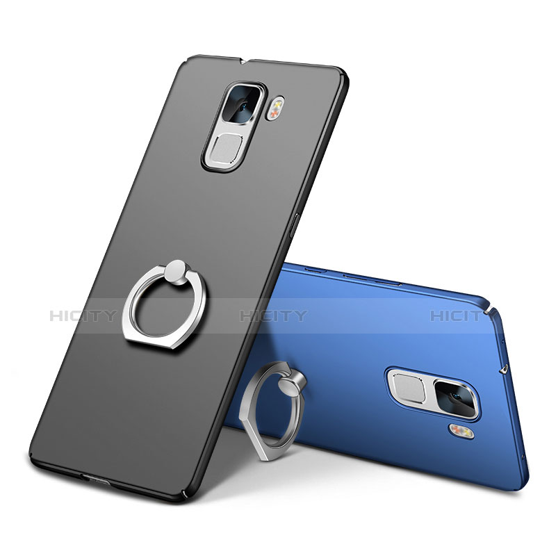 Custodia Plastica Rigida Cover Opaca con Anello Supporto A01 per Huawei Honor 7 Dual SIM