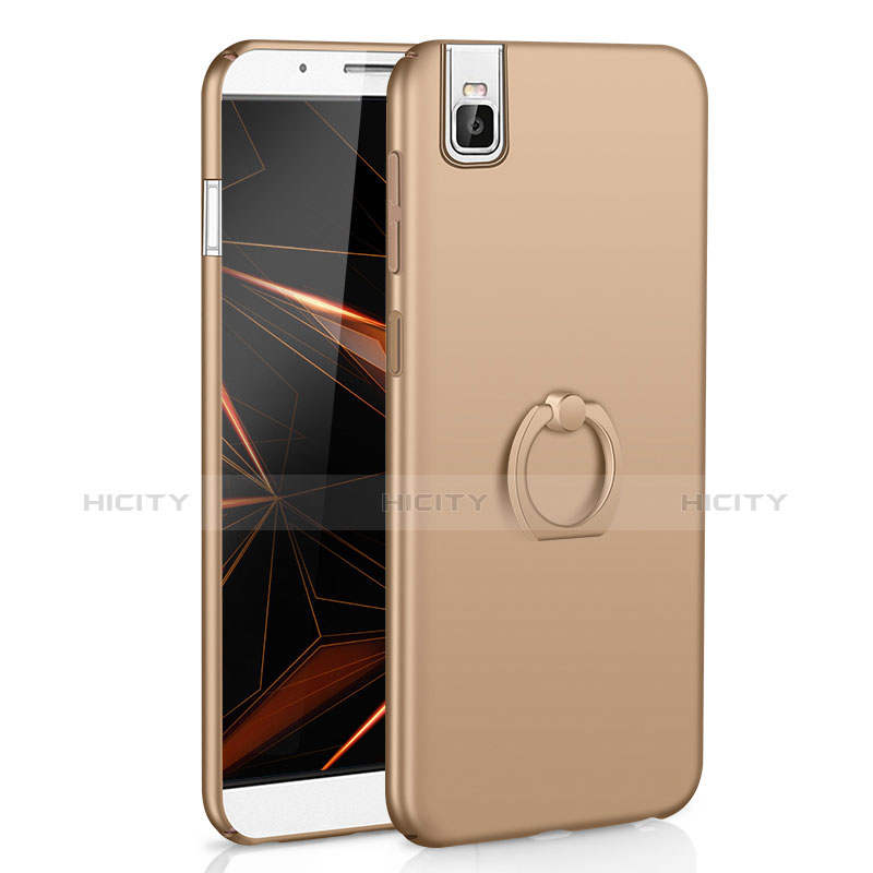 Custodia Plastica Rigida Cover Opaca con Anello Supporto A01 per Huawei Honor 7i shot X Oro