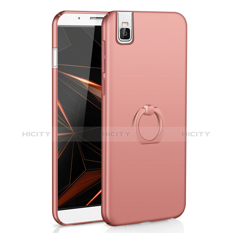 Custodia Plastica Rigida Cover Opaca con Anello Supporto A01 per Huawei Honor 7i shot X Oro Rosa